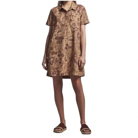 James Perse Floral Print Pocket Shirt Dress Tropical Hawaiian - Picture 2 of 11